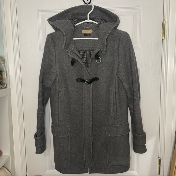 Massimo Dutti Grey Wool Classic Duffle Coat 4 - Picture 1 of 9